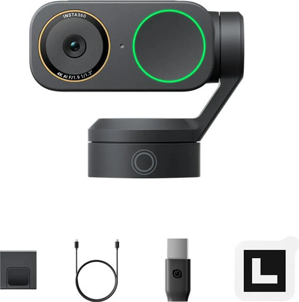 Insta360 Link2 Pro Noir - Webcam Capteur 1/2 Pouce et Autofocus PDAF