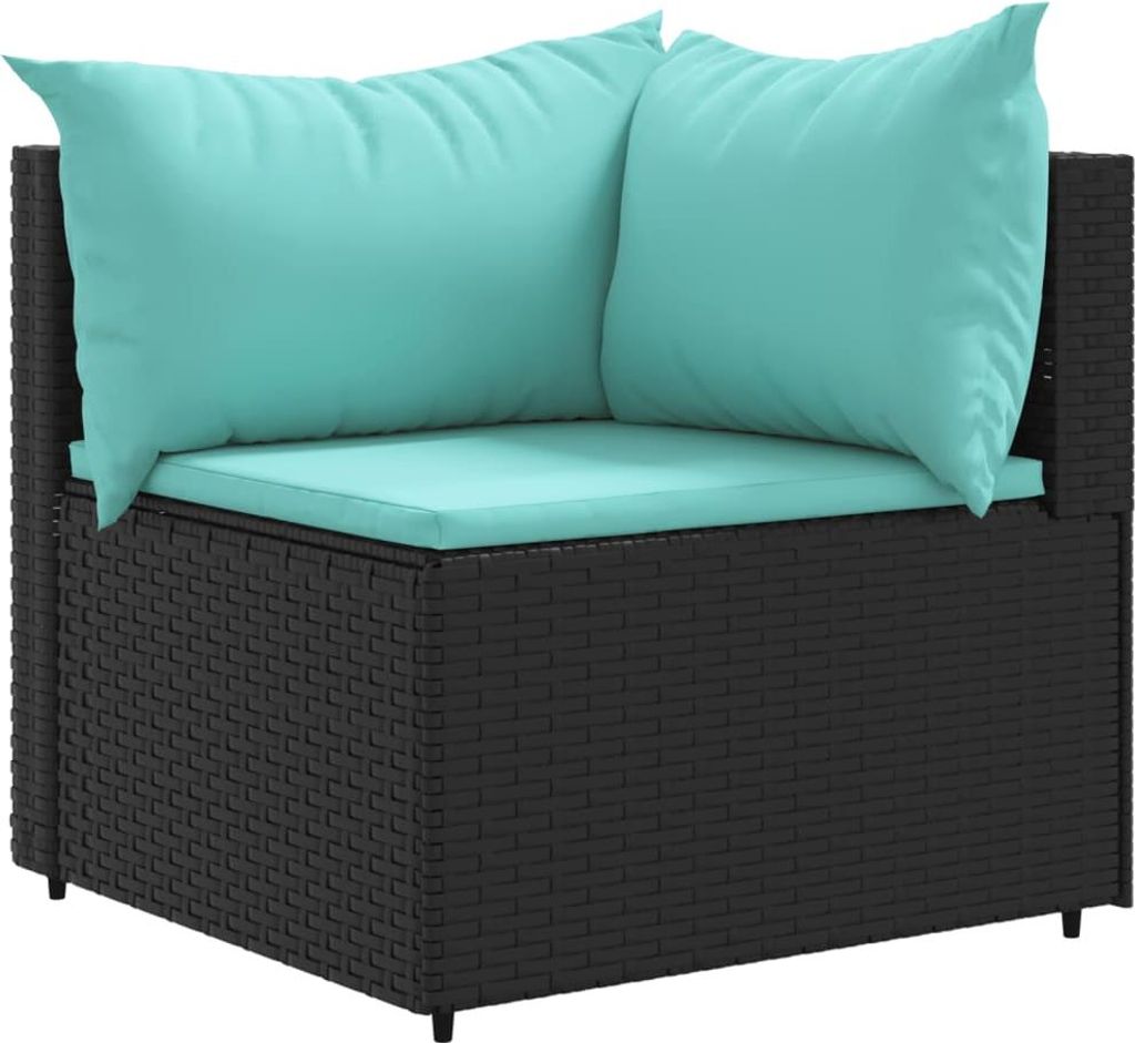 "Winter Sale" 10-tlg. Garten-Sofagarnitur mit Kissen Schwarz Poly Rattan - clorisNeu240053 - Gartenlounge-Set, Gartenmöbelset, Sitzgruppe