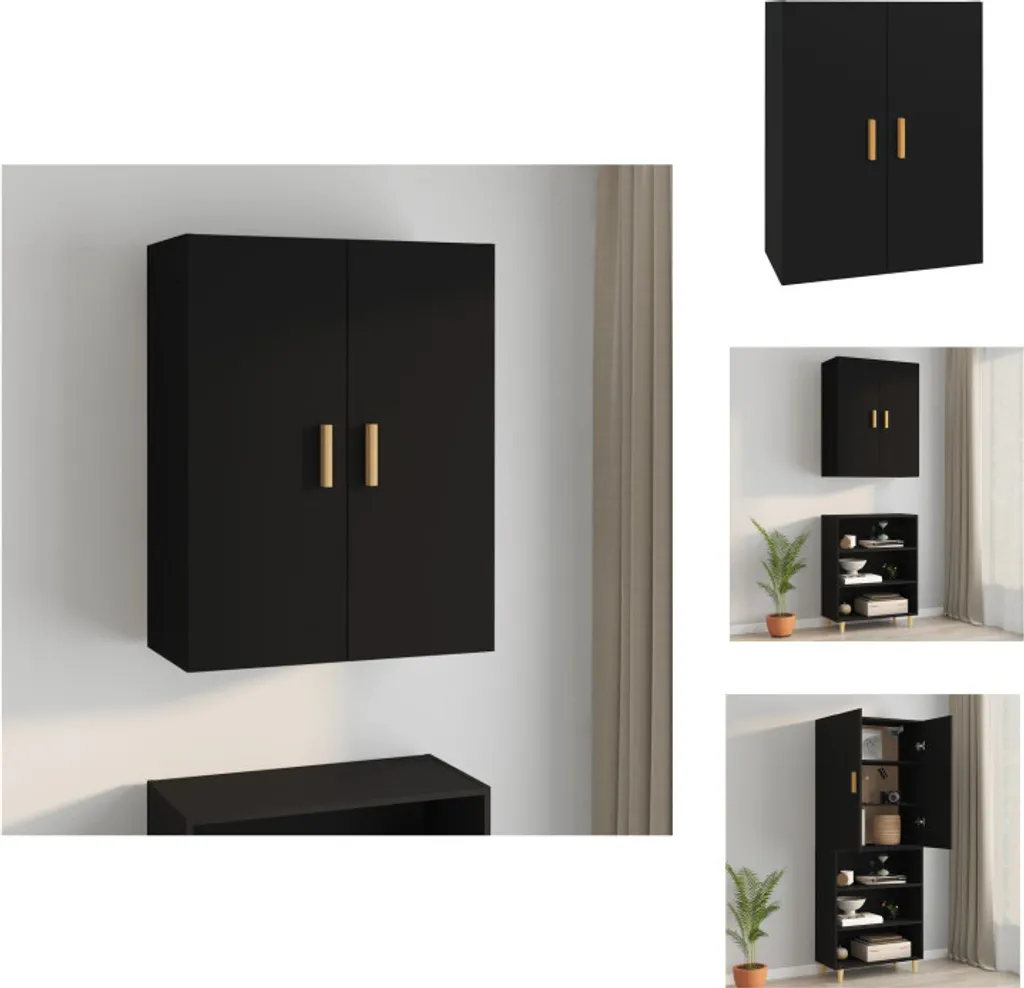 vidaXL Armadio a muro nero 69,5x34x90 cm - Credenze