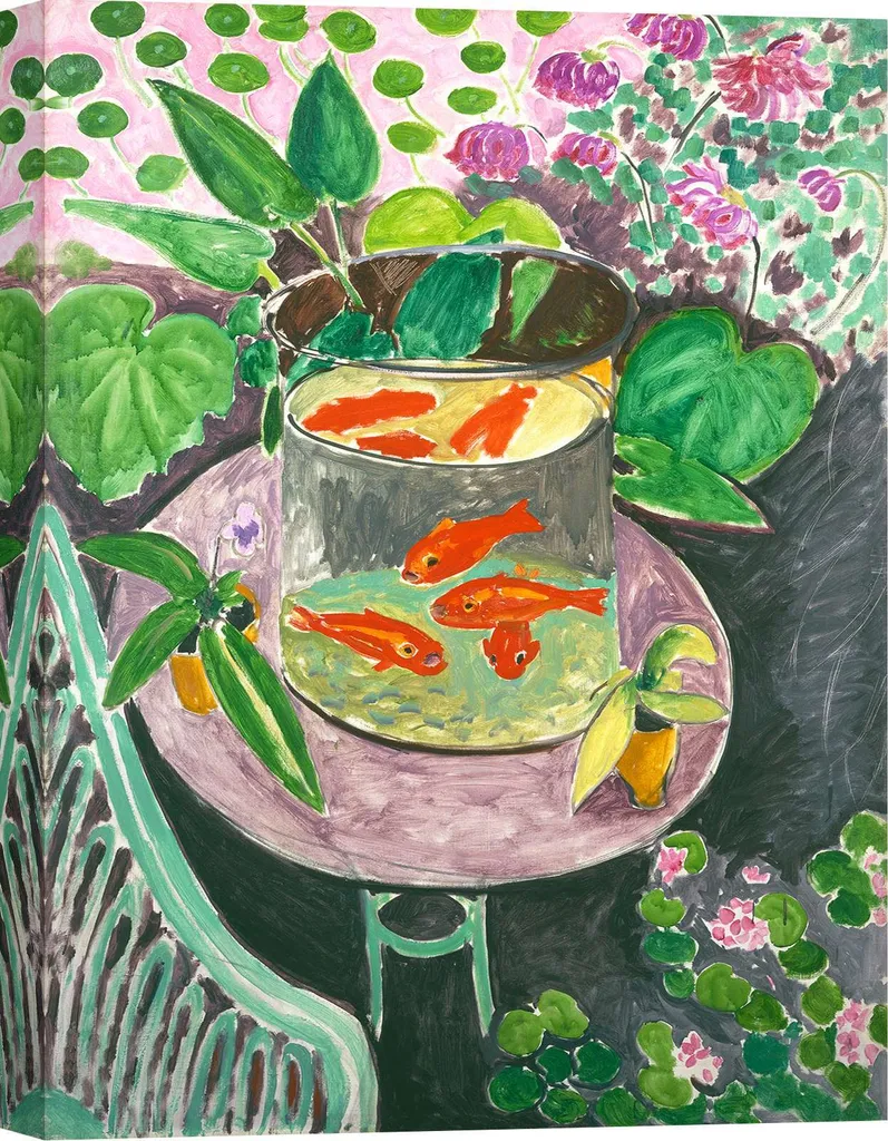 Quadro Moderno Matisse Pesci Rossi I - Tela Arredo 60x40 cm Premium - 1