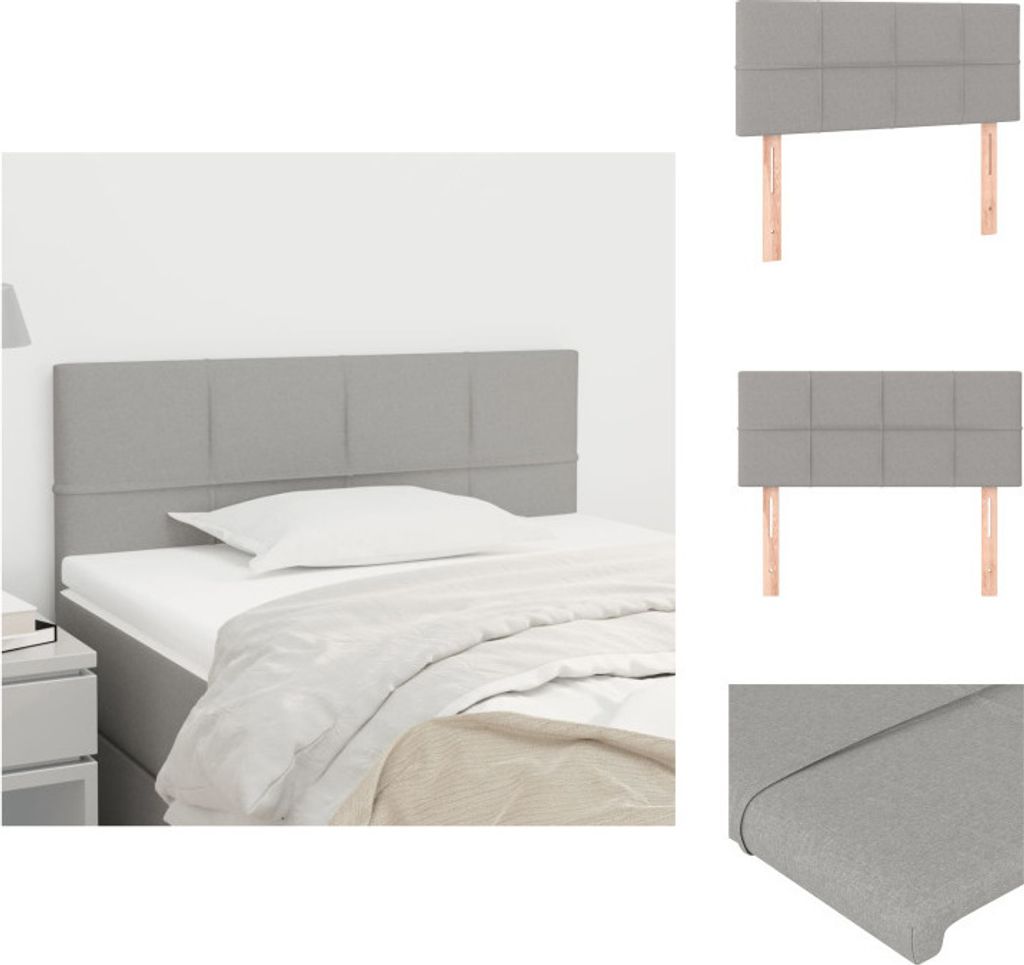 vidaXL Kopfteil Hellgrau 90x5x78/88 cm Stoff - Kopf- & Fußenden