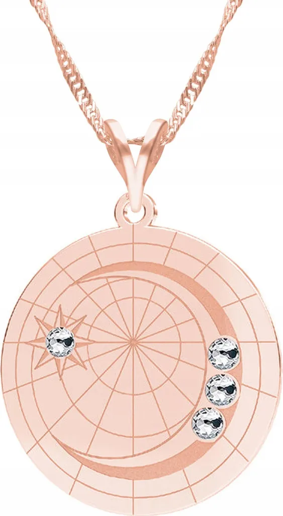 Collana Luna Argento 925 Placcata Oro e Zirconi - Regalo Romantico Donna