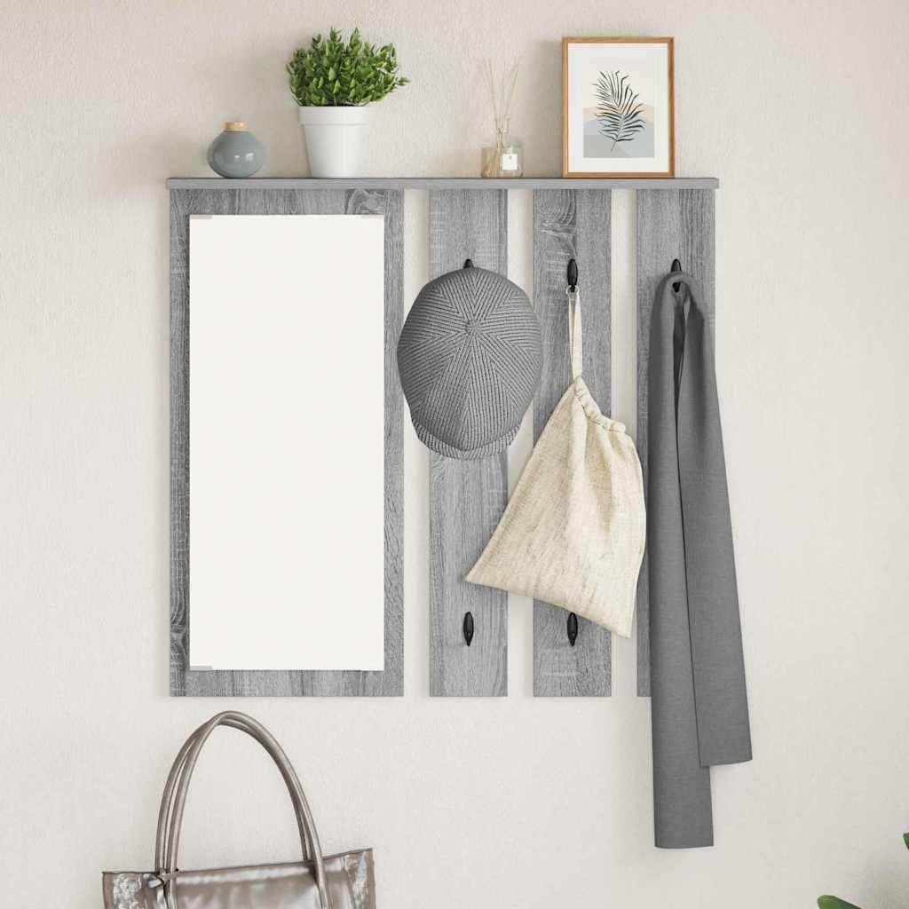 Maison Exclusive - Wandmontierter Kleiderständer Grau Sonoma 84 x 10 x 80 cm