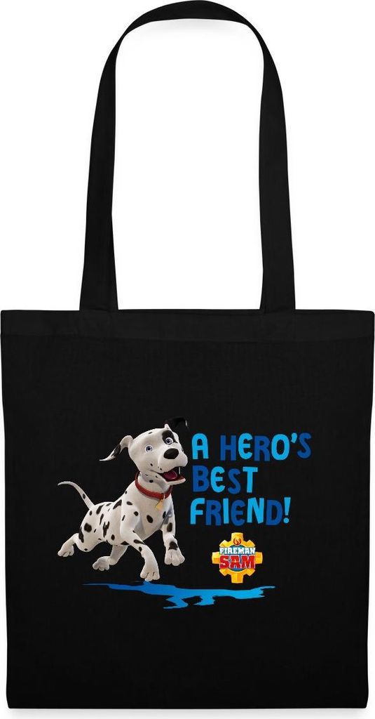 Spreadshirt Feuerwehrmann Sam Dalmatiner Schnuffi Süß Stoffbeutel, One size, Schwarz
