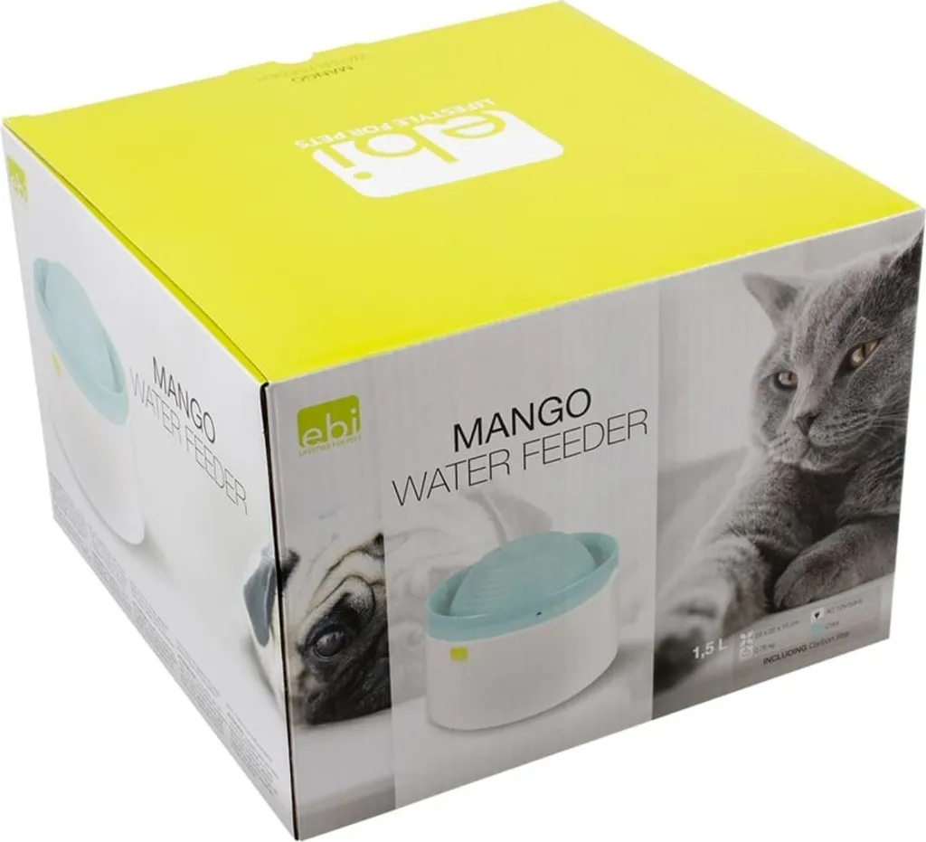 Fontaine à Eau pour Chat Ebi Mango 1,5 L Bleu : Hydratation Continue - 2