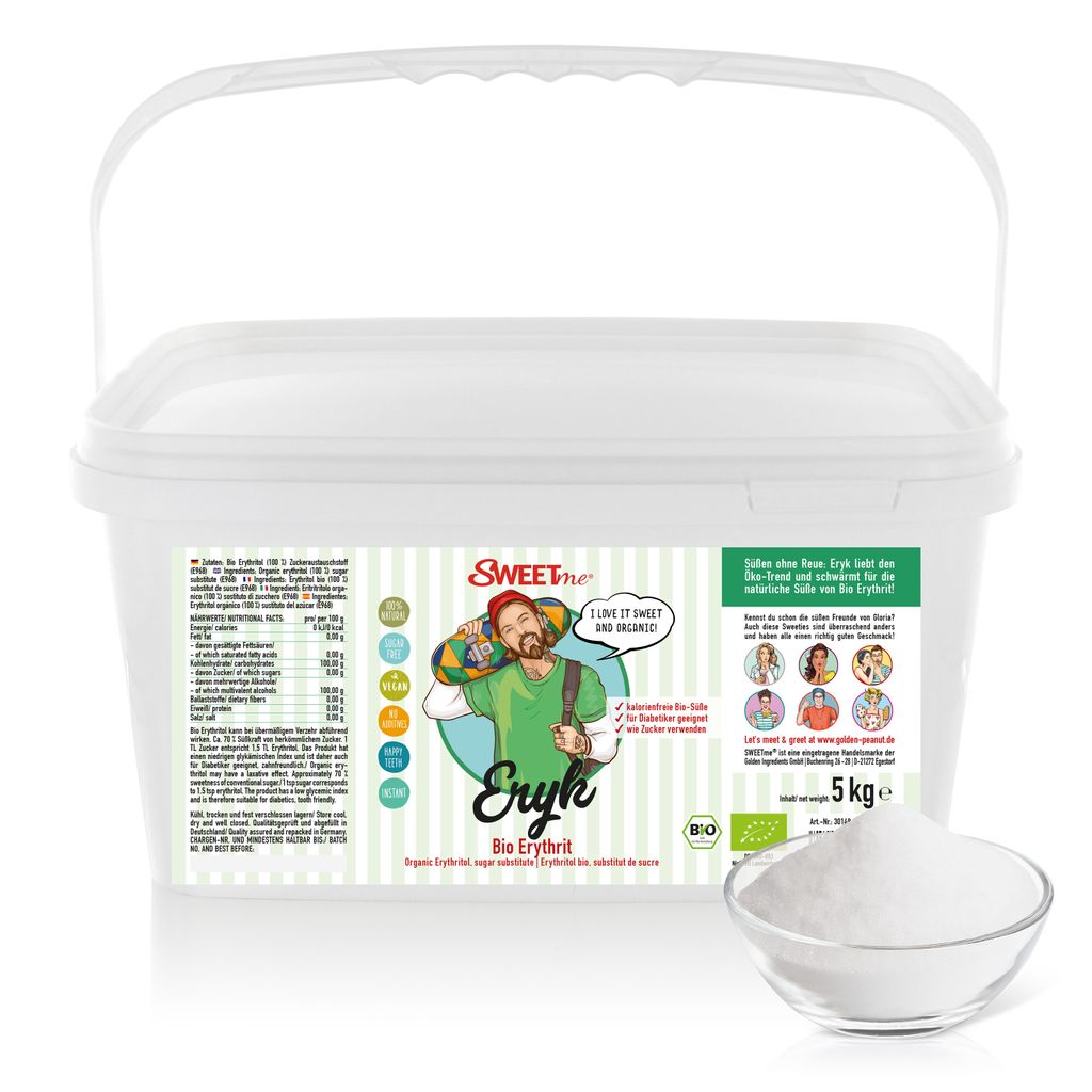 SWEETme® Bio Erythritol 5 kg – Erythrit, Eryk Zuckerersatz, Produktbild 