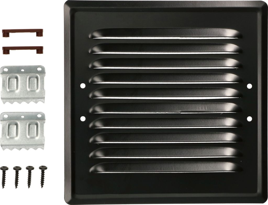 KOTARBAU Lüftungsgitter 165x165 mm aus Metall mit Insektenschutz Schwarz