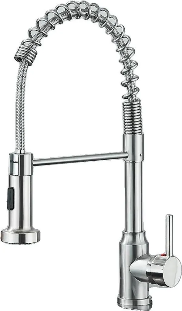 Robinet de cuisine mitigeur apparent nickel brossé pour évier moderne