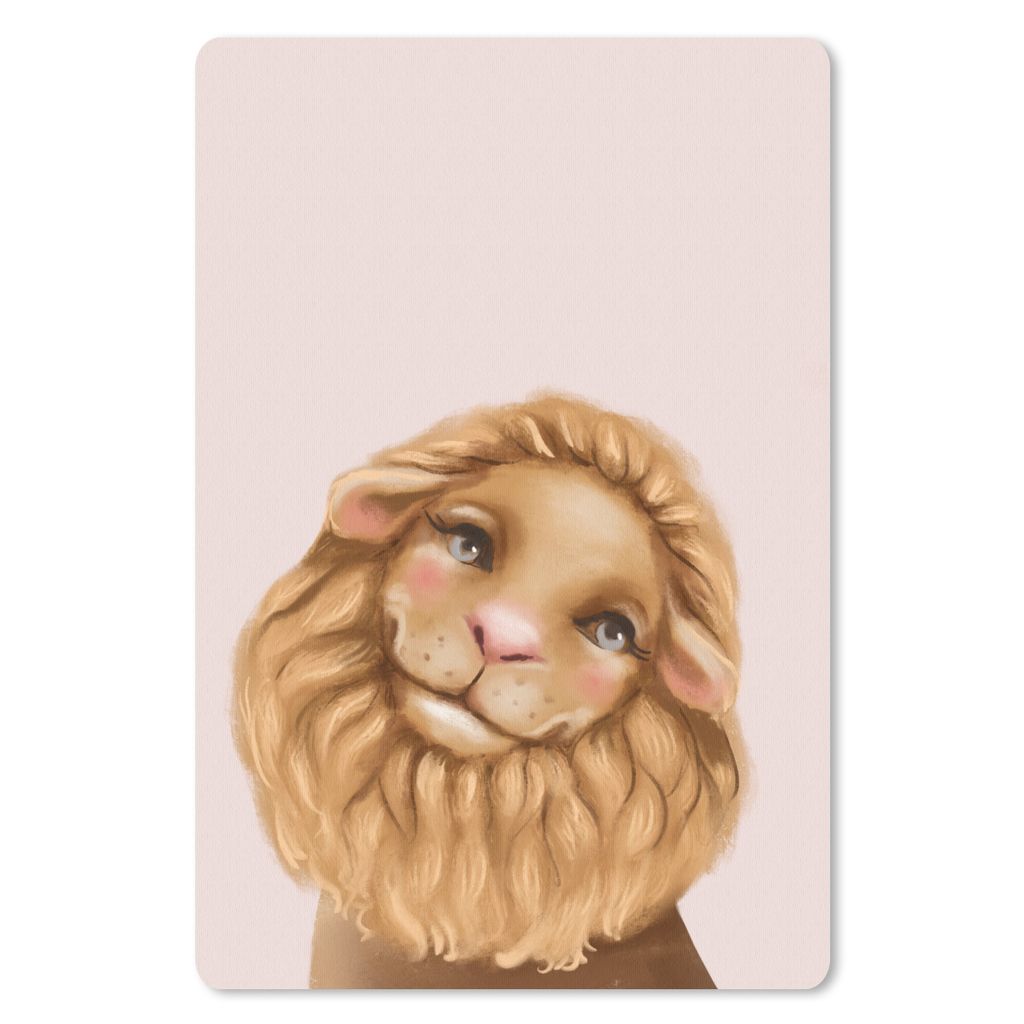MuchoWow Mauspad Mousepad Löwe - Kinder - Rosa 40x60 cm - Mousepads - Maus Mat - Pad - Mausunterlage - Schreibtisch Accesoire