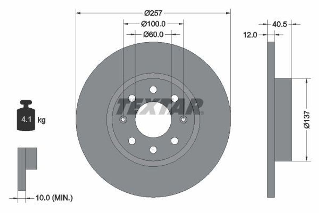 TEXTAR Bremsscheibe Artikel: 92164603