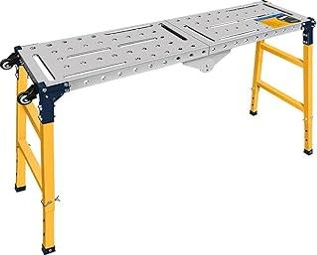 Alu Gerüstt, Stützen Höhenverstellbar Werkbank Klappbar, TOOSOAR Arbeitsgerüst, 36 x 140 CM