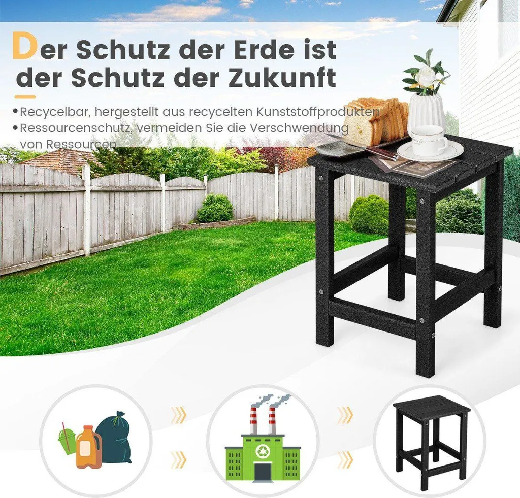 Table d'appoint de Balcon et Terrasse Noire - Idéale Fauteuil Adirondack