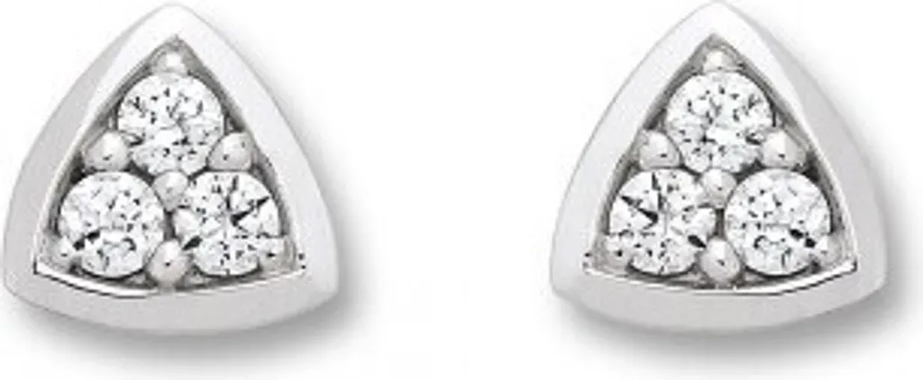 Clou d'oreille zirconium 333 or blanc poli - Puce d'oreille élégante