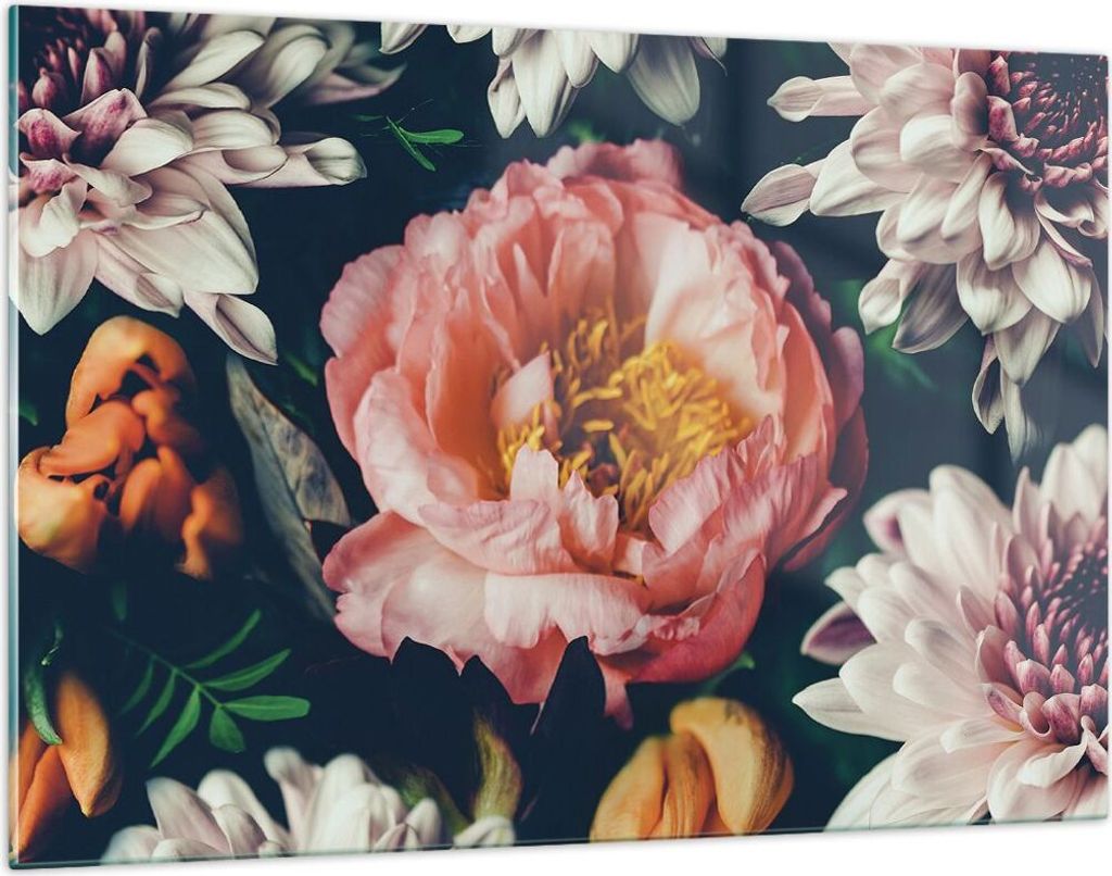 Bilder auf glas - Einteilig - Blumen Pfingstrose Holzig - 120x80cm - Glasbilder - Wandbilder - Bilder - Wanddekoration aus Glas - Glas Bilder - Wan...