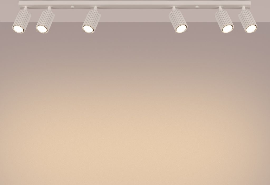 Plafond KARBON 6L beige 6xGU10 10W Aluminium 16.5x6.5x117cm Sollux Lighting