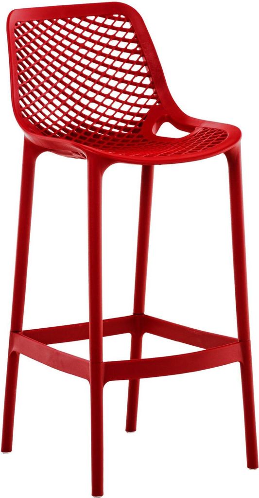 Design Barhocker - Barhocker - Ergonomischer Komfort, UV-beständiges Polypropylen | Farbe: Rot