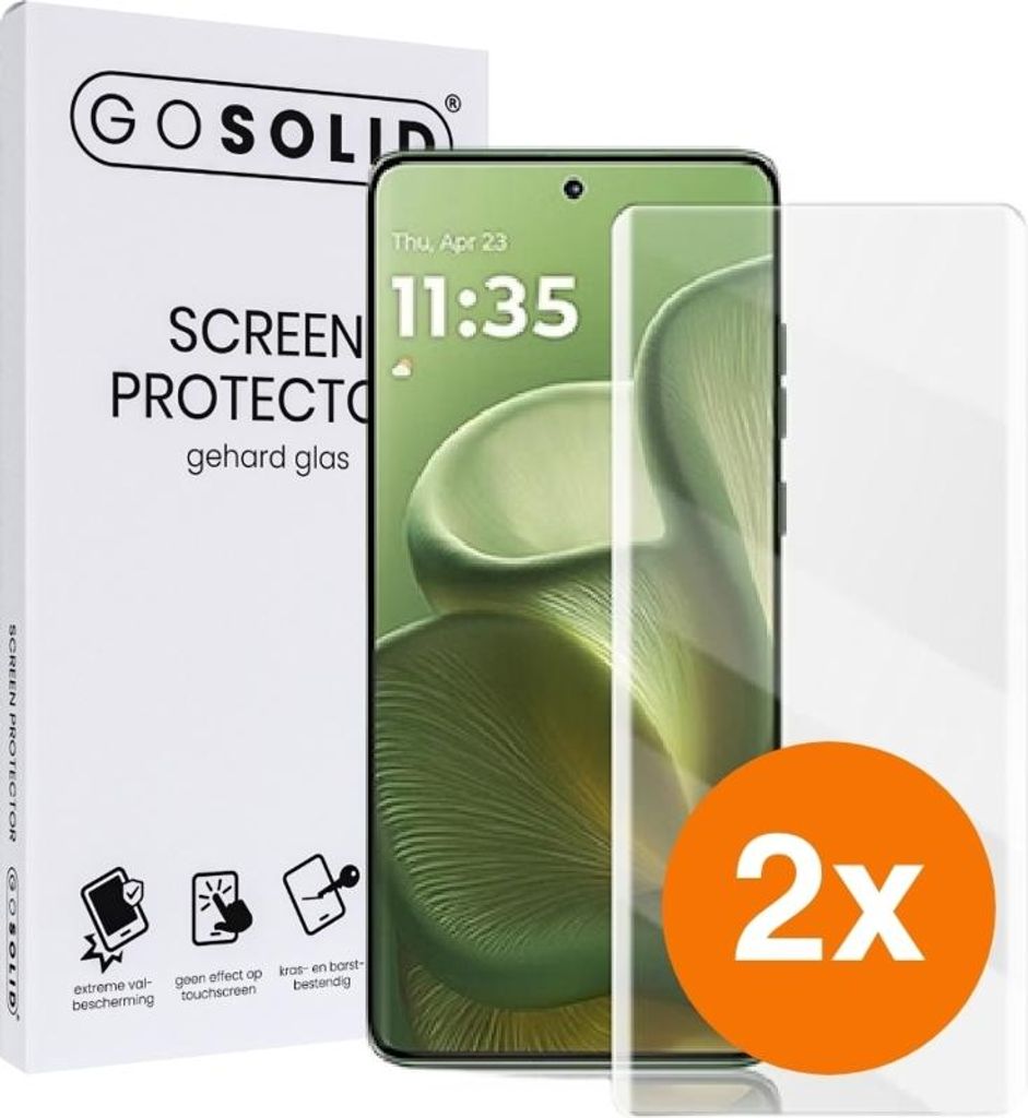 GO SOLID! Motorola Edge 60 Pro Displayschutzfolie aus Hartglas - Duopack