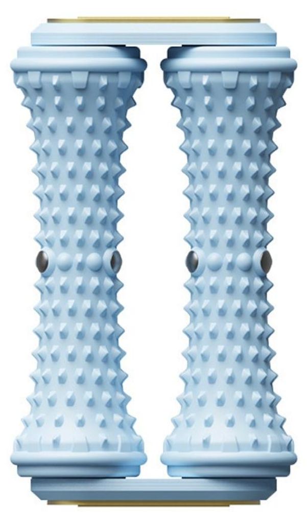 INF Doppelreihiger Fußmassage Roller ABS 17cm x 10cm x 5cm für Alltag Blau
