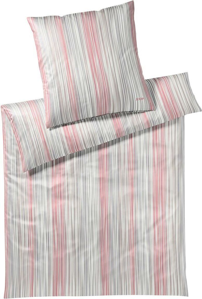 JOOP! Mako-Satin-Kissenbezug einzeln Pinstripe Farbe Coral Größe 80x80cm AL