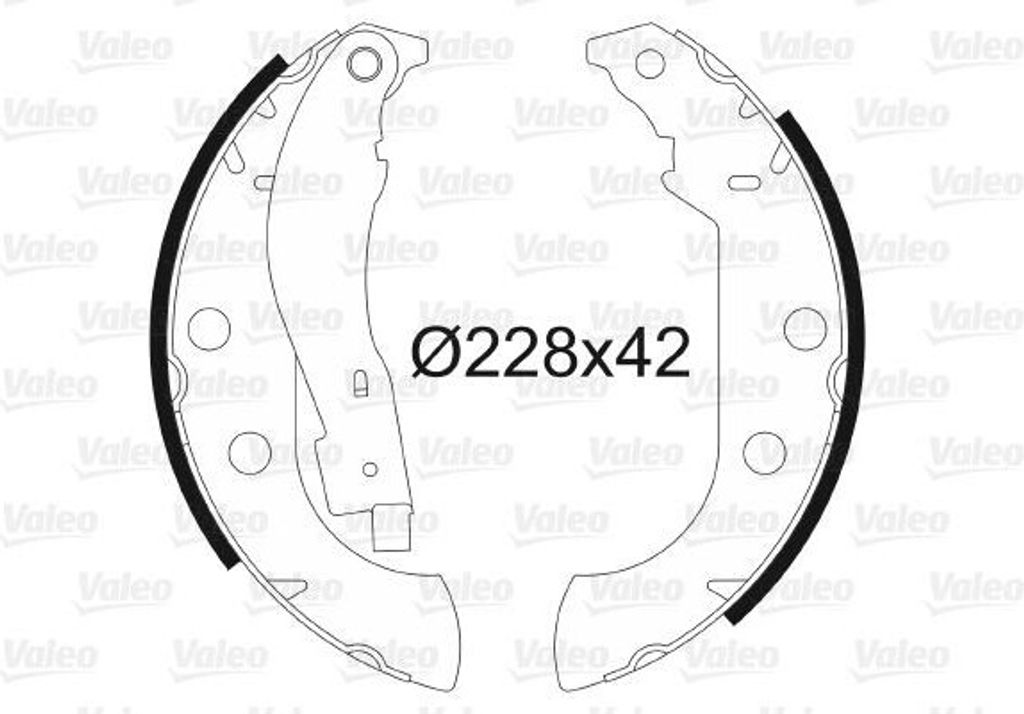 VALEO Bremsbackensatz Trommelbremse Hinten passend für PEUGEOT 306 Schrägheck (7A, 7C, N3, N5) 228mm 562059