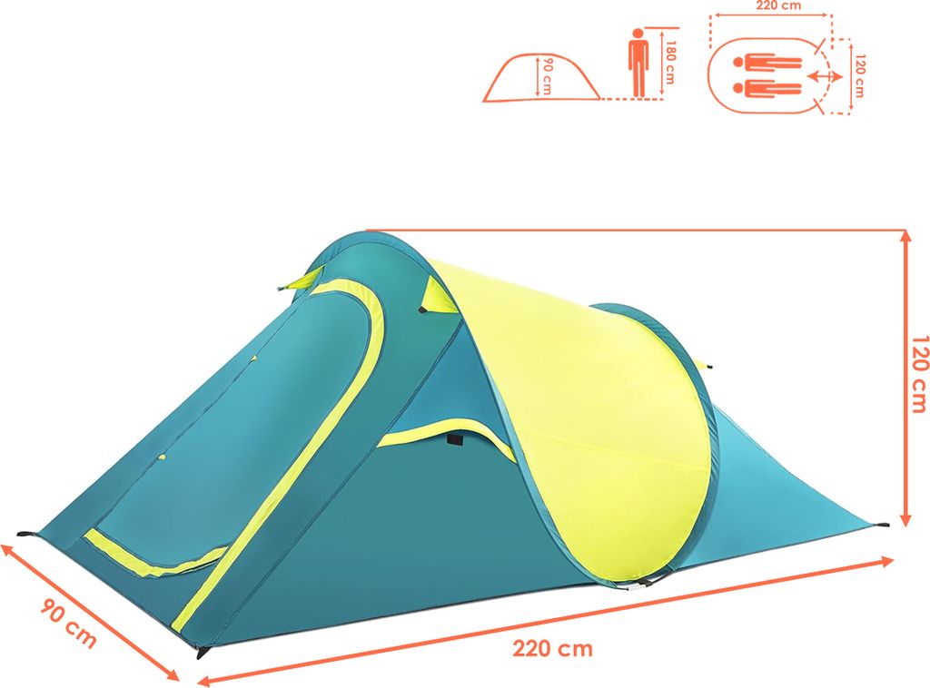 Namiot Pavillo™ "Coolquick 2" dla 2 osób, 220 x 120 x 90 cm Zdjęcie produktu 12