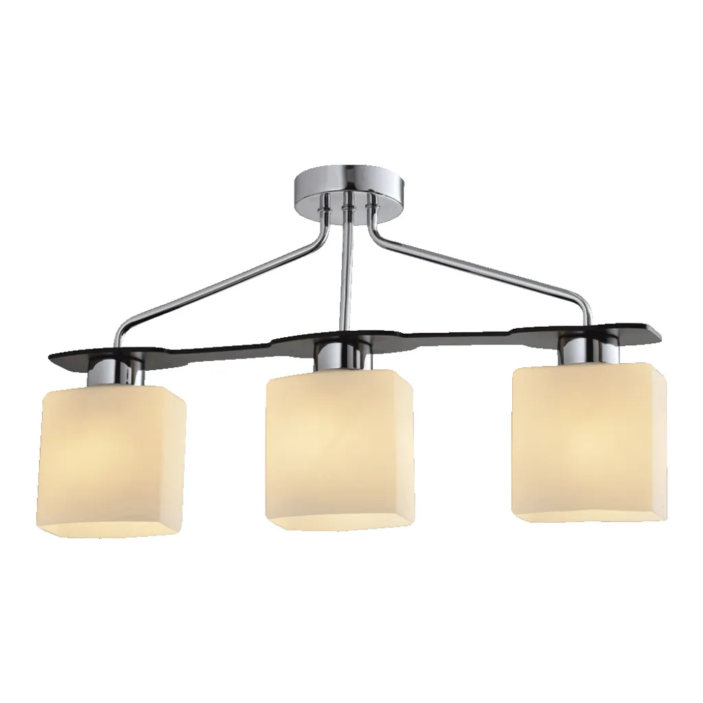 Luminaire de plafond FIRENZA style scandinave en bois et verre E27