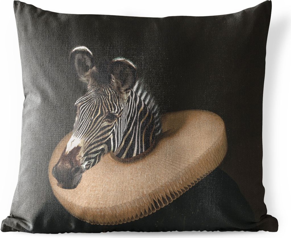 MuchoWow Outdoor Kissen - Zebra - Kunst - Kleidung - 45x45 cm - Wetterfest - Lounge Kissen - Fotokissen - Dekoratives Kissen