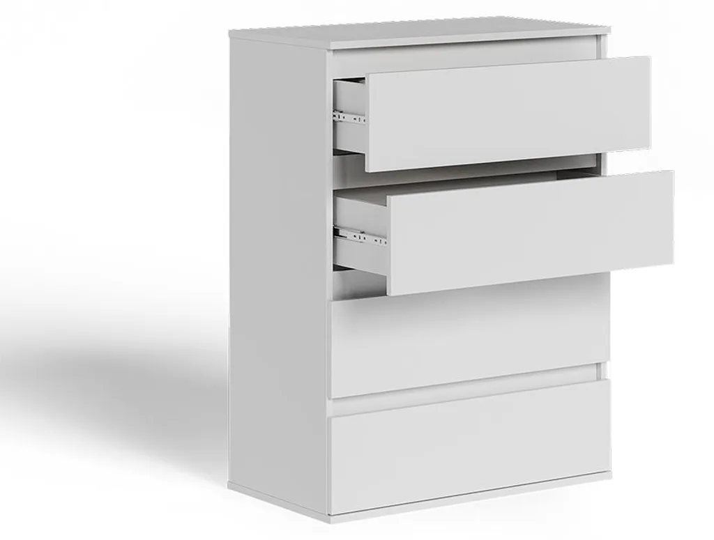 Commode 4 tiroirs blanche Vicco Claus 74 cm design épuré et robuste - 5