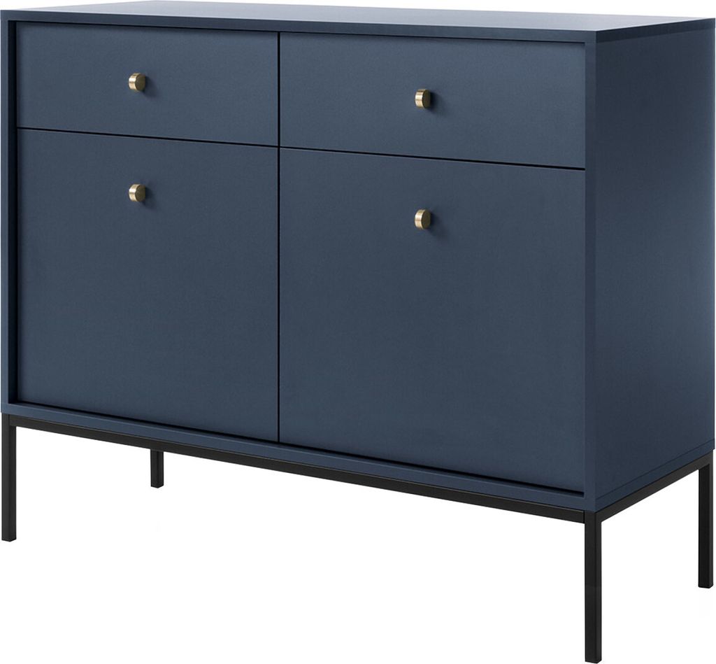 Kommode Sideboard Beistellkommode MONO 04 dunkelblau 104 x 83 x 39cm Wohnzimmerschrank mit 2 Türen und 2 Schubladen
