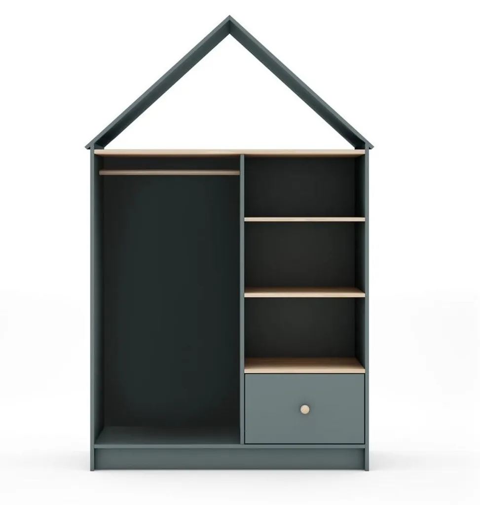 Dressing ouvert LEONIE CALICOSY avec 3 niches penderie et tiroir H180 cm