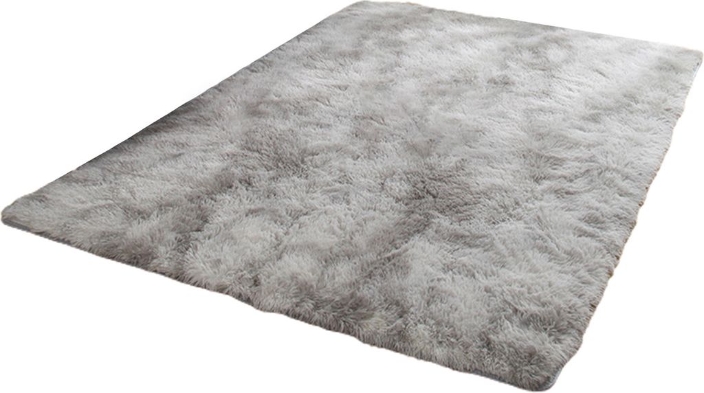 Flauschiger Batik-Teppich, modern, superweich, bunt, langer Plüsch, maschinenwaschbar, rutschfest, für Wohnzimmer, Schlafzimmer, Kinderzimmer, Bo...