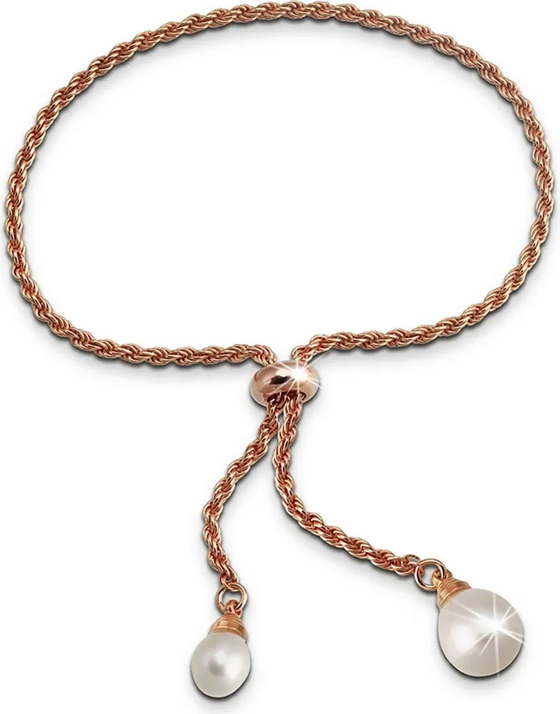 Bracelet perle polie rose et blanc SilberDream 25cm D2SDA2295E pour femme