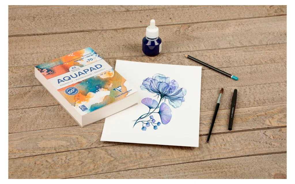 Papier Aquarelle 300g Grain Moyen Clairefontaine Goldline A1 Ultra Absorbant