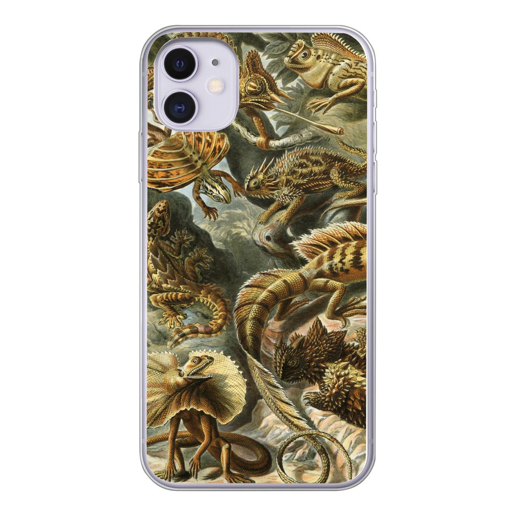 MuchoWow Handyhülle Schutzhülle Hülle für iPhone 11 Lacertilia - Alte Meister - Kunst Silikon Softcase Handy Hülle - Handytasche
