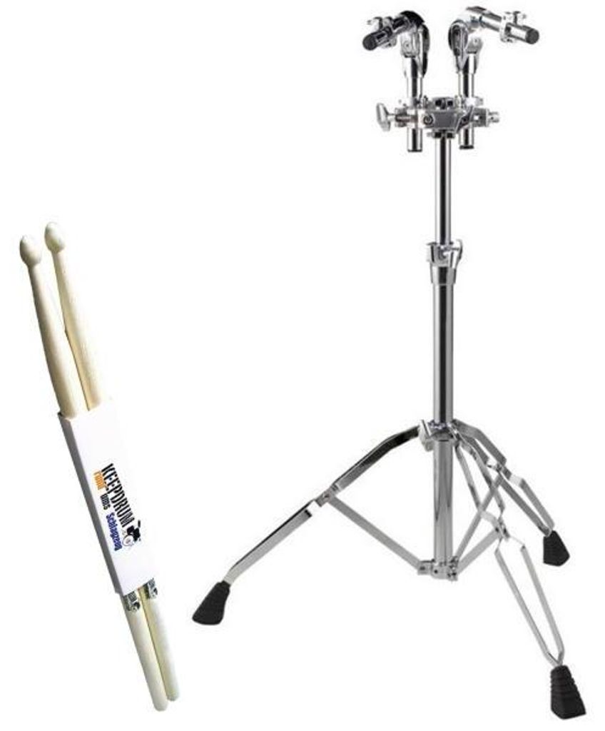 Pearl T-930 Doppel-Tomständer mit Schlagzeugstöcken