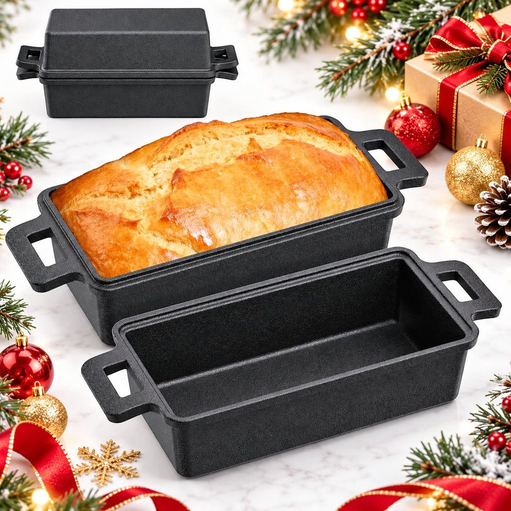 Brotbackform Gusseisen mit Deckel 2-in-1, 22,9 x 12,7 cm Produktbild 