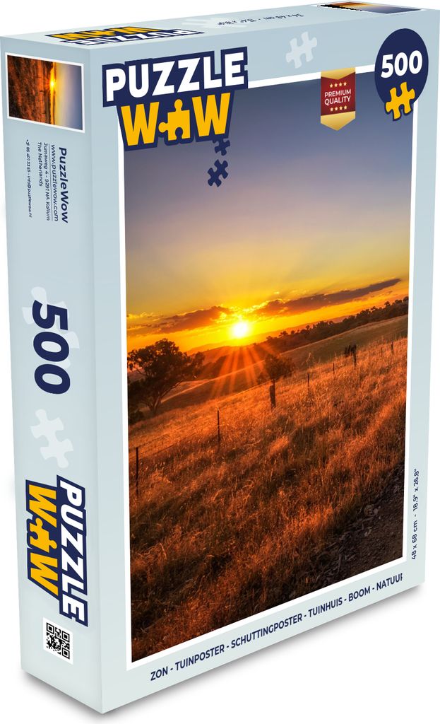 MuchoWow Puzzle 500 Teile Sonne - Gras - Baum - Natur - Denken - Spiel - Toy
