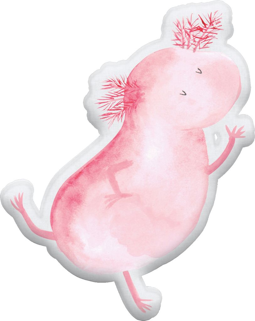 Mr. & Mrs. Panda Kissen Kuscheltier Axolotl Tanzen 55 cm - Weiß - Geschenk, Dekokissen, Sterne, plüschfigur, Plüschtier, Springen, Freudig, Best...
