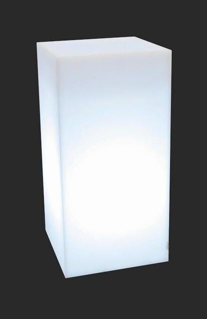 Beleuchteter Blumentopf Weiß 35x35x70cm Polyethylen E27 LED