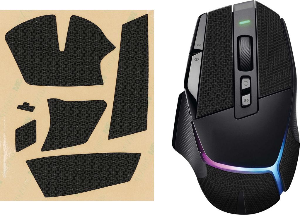 kwmobile Gaming Maus Grip Tape kompatibel mit Logitech G502 X PLUS Maus - Rutschfestes Griffband für PC Maus - Schwarz