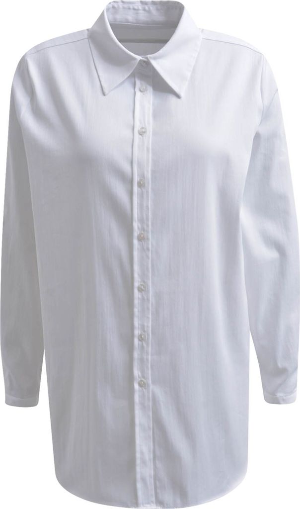 Milano (21) BLOUSE WITH COLLAR,PLACKET & 1/1 SL, WHITE 100 100 38