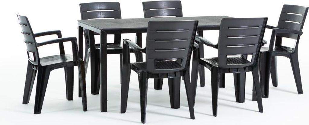 Outdoor-Essset mit rechteckigem Tisch 156x78 cm und 6 Produktbild 