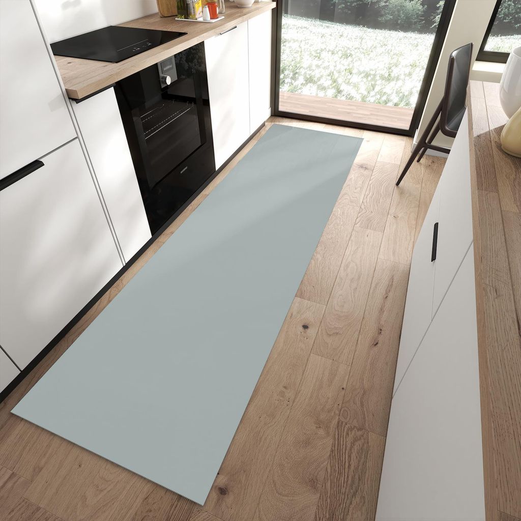 Küchenteppich 80x280cm rutschfest & abwischbar PVC Läufer - Grauer Hintergrund III