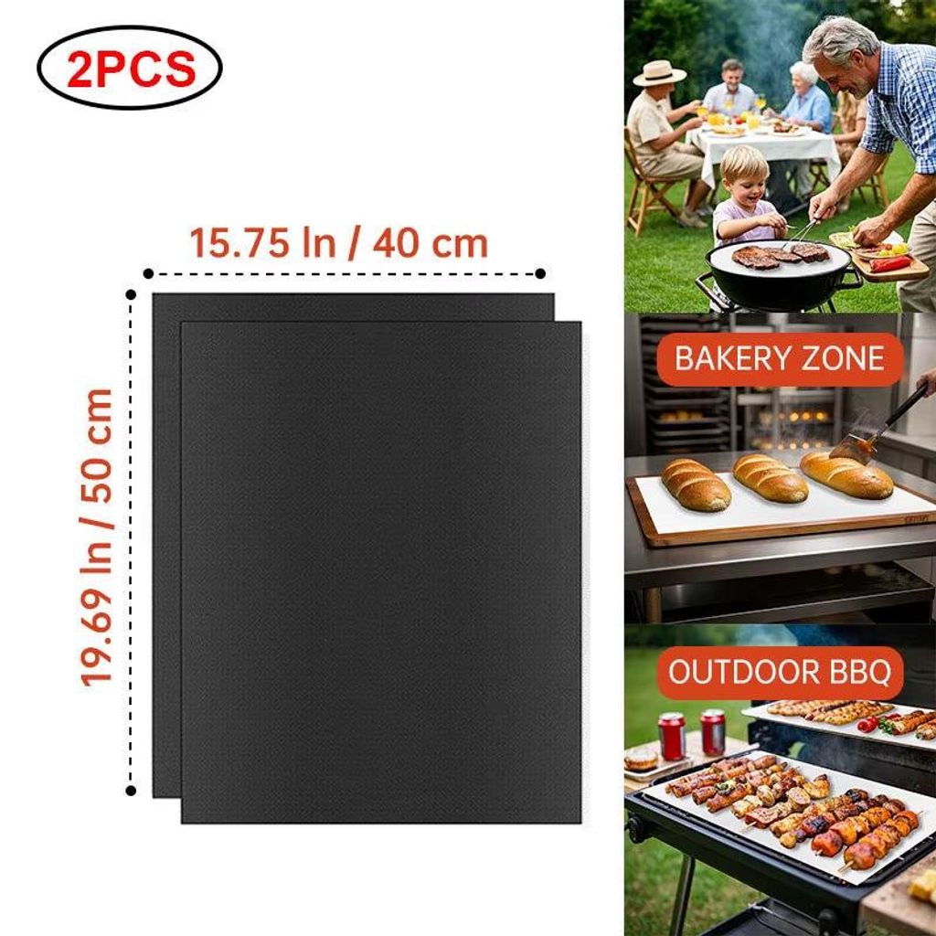 BBQ Matten Ofen Boden Liner Wiederverwendbare Antihaft-Backmatten Party Im Freien Schutz Matten Küche Werkzeuge Hitzebeständige Grill Matten.Vers...