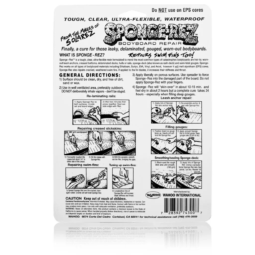 Solarez Sponge-rez 2oz Kit de Réparation Multicolore pour Bodyboard Pro