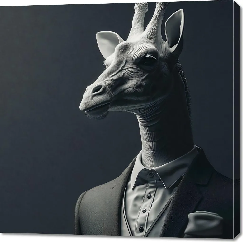 Quadro Giraffa 100x100 cm su Tela Canvas | Design Moderno per Soggiorno