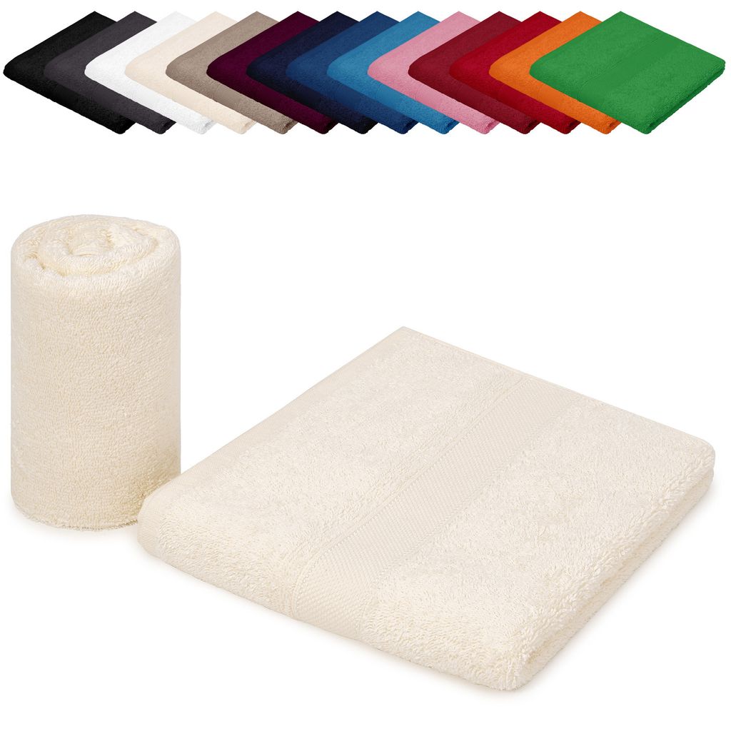 DOPPELPACK Gästetücher 30x50 cm Gästehandtücher Kinderhandtücher Babyhandtücher 100% Baumwolle, Farbe: Creme