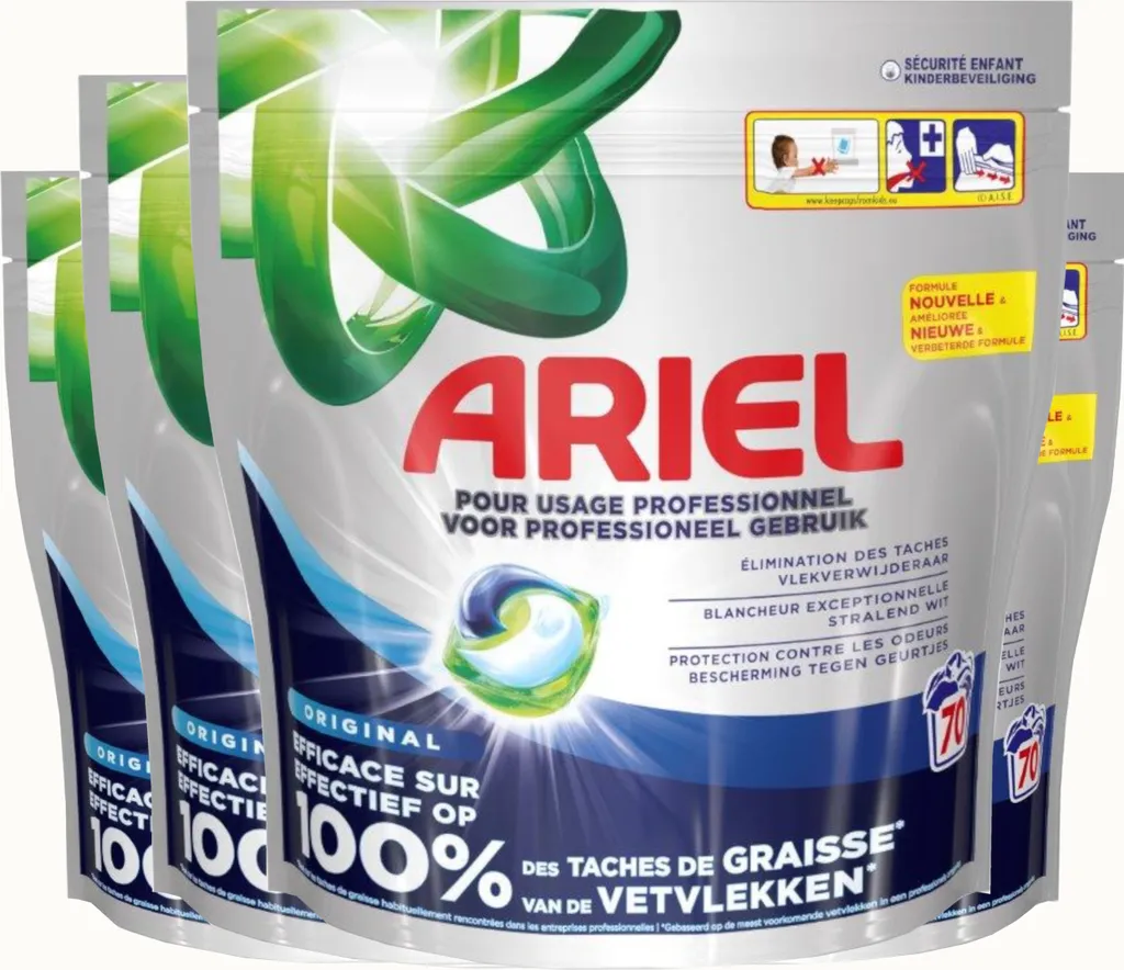 Lessive en Capsules Ariel Tout en 1 Pods Regular - Pack de 4 x 70 Doses
