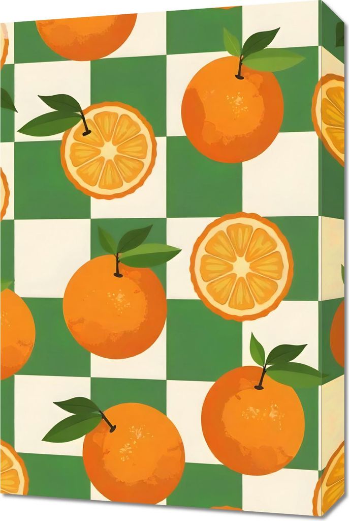 Bild 40x60cm Modern Obst und Orangen 3 und Pop Art Vintage für das Wohnzimmer