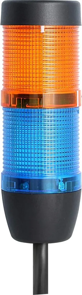 Colonna luminosa STEX24 blu-gialla, 50 mm, 24 V CA/CC, luce lampeggiante a LED, cavo da 0,6 metri, SS50-OB2/24 133 Tecnica di collegamento: